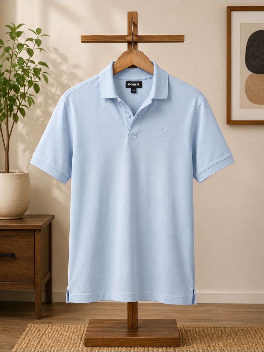 Express Blue Polo Shirt Classic Style